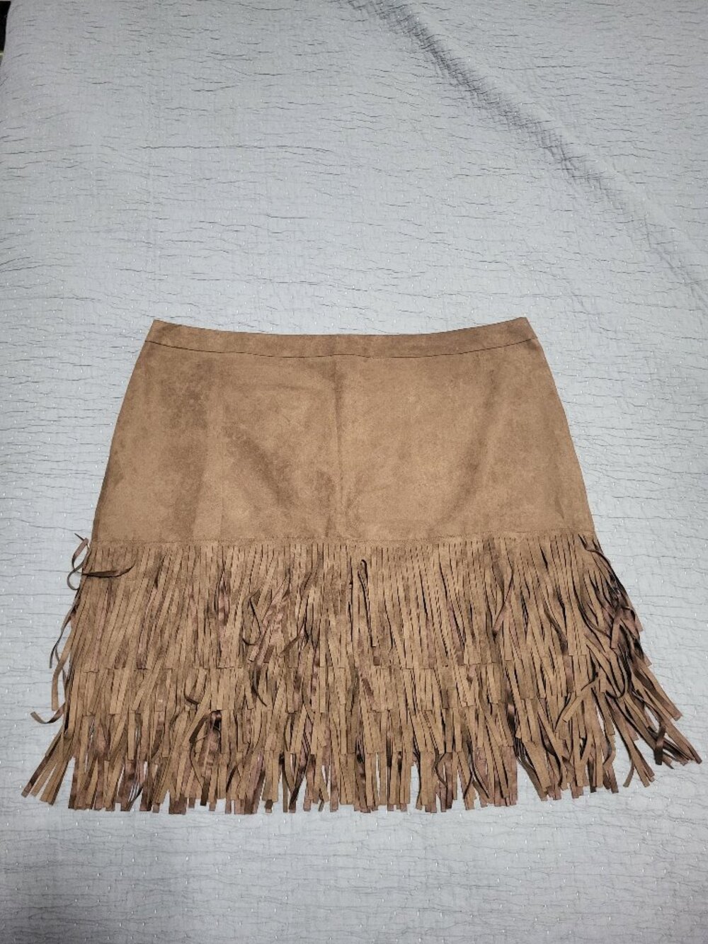 Wrangler Faux Suede Fringe Mini Skirt